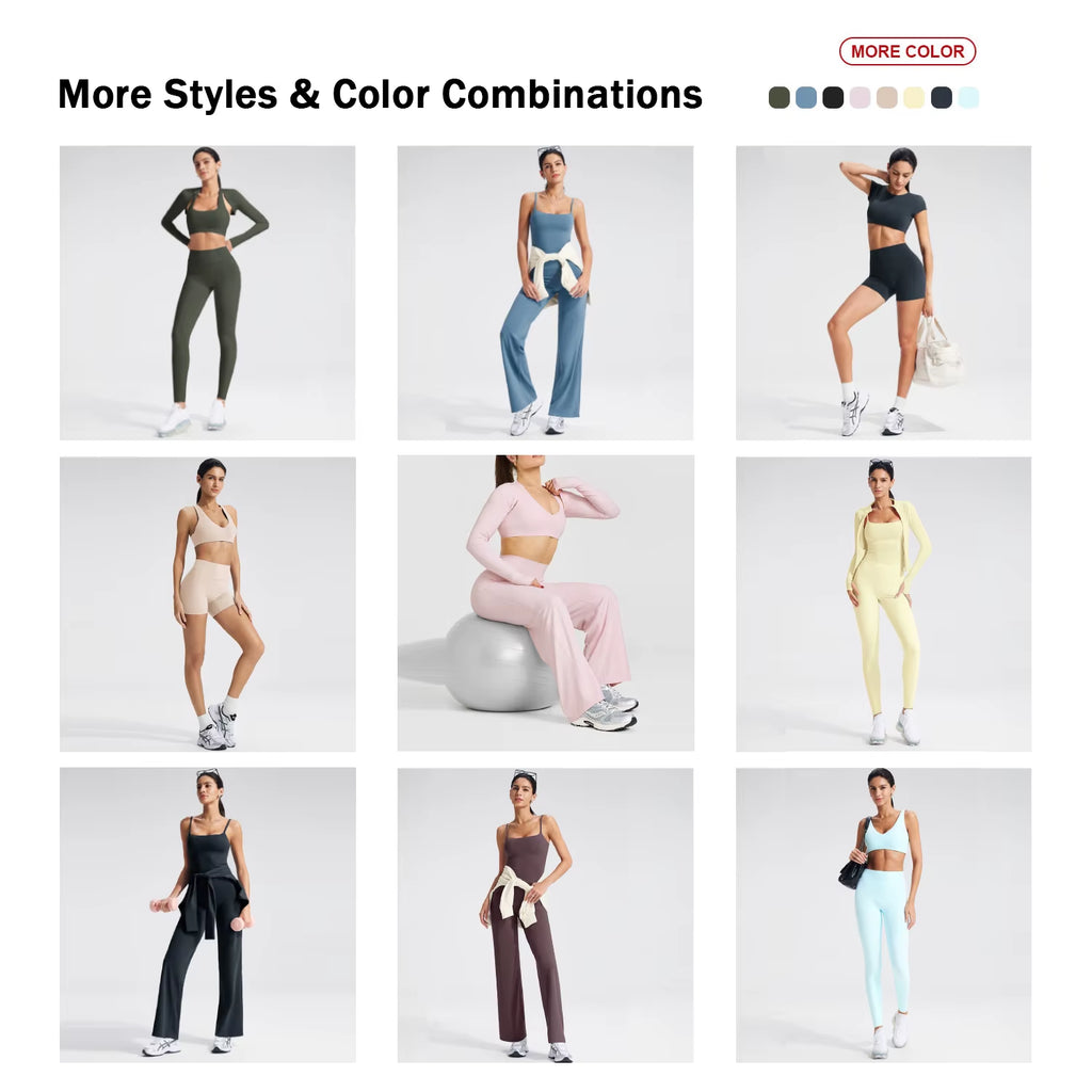 Custom Organic Cotton Quick Drying Breathable Long Sleeved Sport Wear Women Gym Fitness Leggings Suit Slim Fit T Shirt Yoga Set