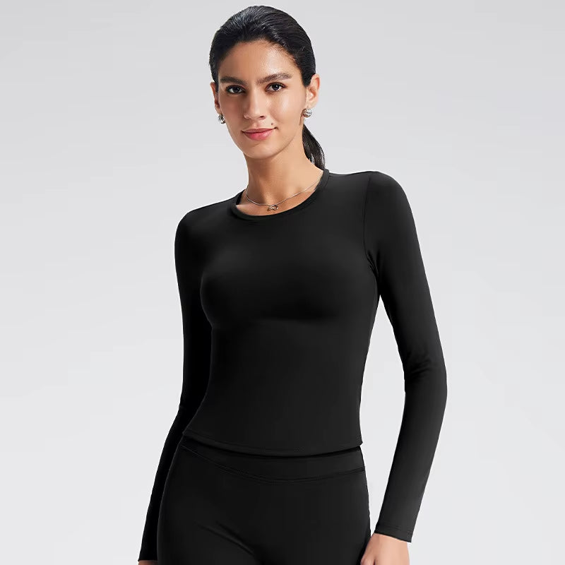 Custom Organic Cotton Quick Drying Breathable Long Sleeved Sport Wear Women Gym Fitness Leggings Suit Slim Fit T Shirt Yoga Set